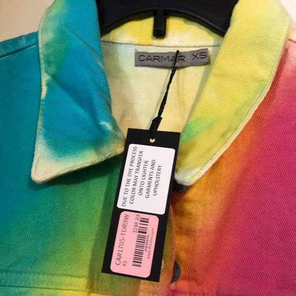 🌈LF CARMAR rainbow denim jacket NWT $248 XS - Picture 2 of 7